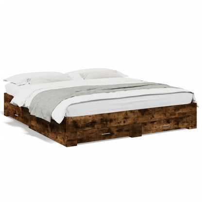 vidaXL Bed Frame | Smoked Oak | Engineered Wood | Super King | Bed Frame