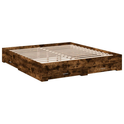 vidaXL Bed Frame | Smoked Oak | Engineered Wood | Super King | Bed Frame