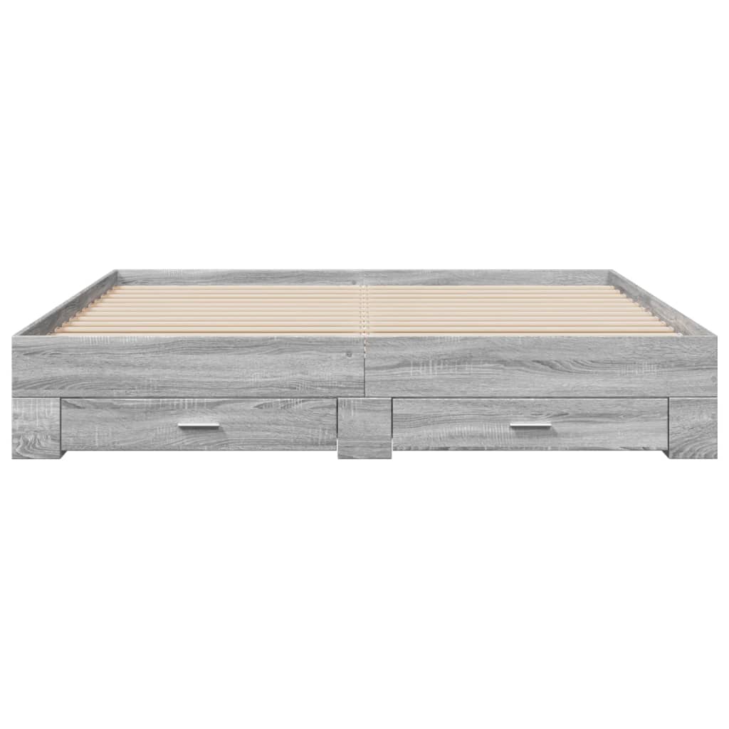 vidaXL Bed Frame | Grey Sonoma | Engineered wood, Plywood
