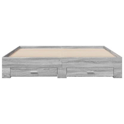 vidaXL Bed Frame | Grey Sonoma | Engineered wood, Plywood
