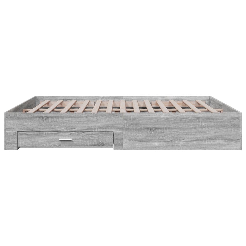 vidaXL Bed Frame | Grey Sonoma | Engineered wood, Plywood