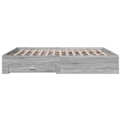 vidaXL Bed Frame | Grey Sonoma | Engineered wood, Plywood