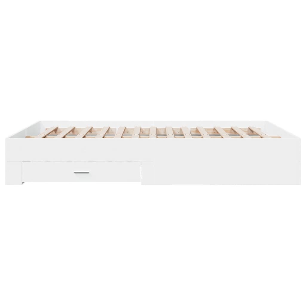 vidaXL Bed Frame | White | Engineered Wood | Double | Bed Frame | Rectangular