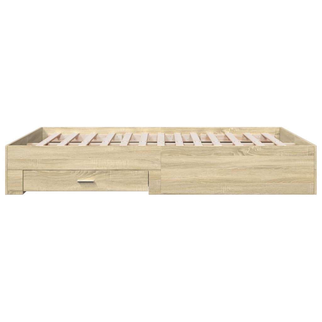 vidaXL Bed Frame | Sonoma oak | Engineered wood, Plywood | 160x200 cm