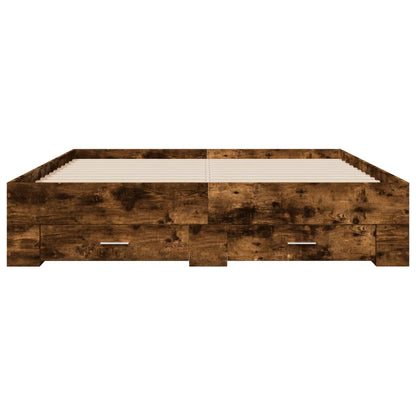 vidaXL Bed Frame | Smoked Oak | Engineered Wood | Double | Bed Frame
