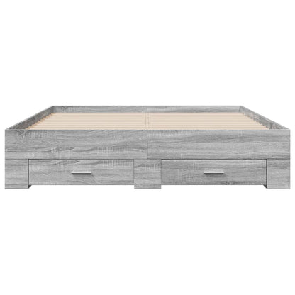 vidaXL Bed Frame with Drawers without Mattress Grey Sonoma 160x200 cm