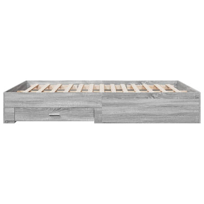 vidaXL Bed Frame with Drawers without Mattress Grey Sonoma 160x200 cm