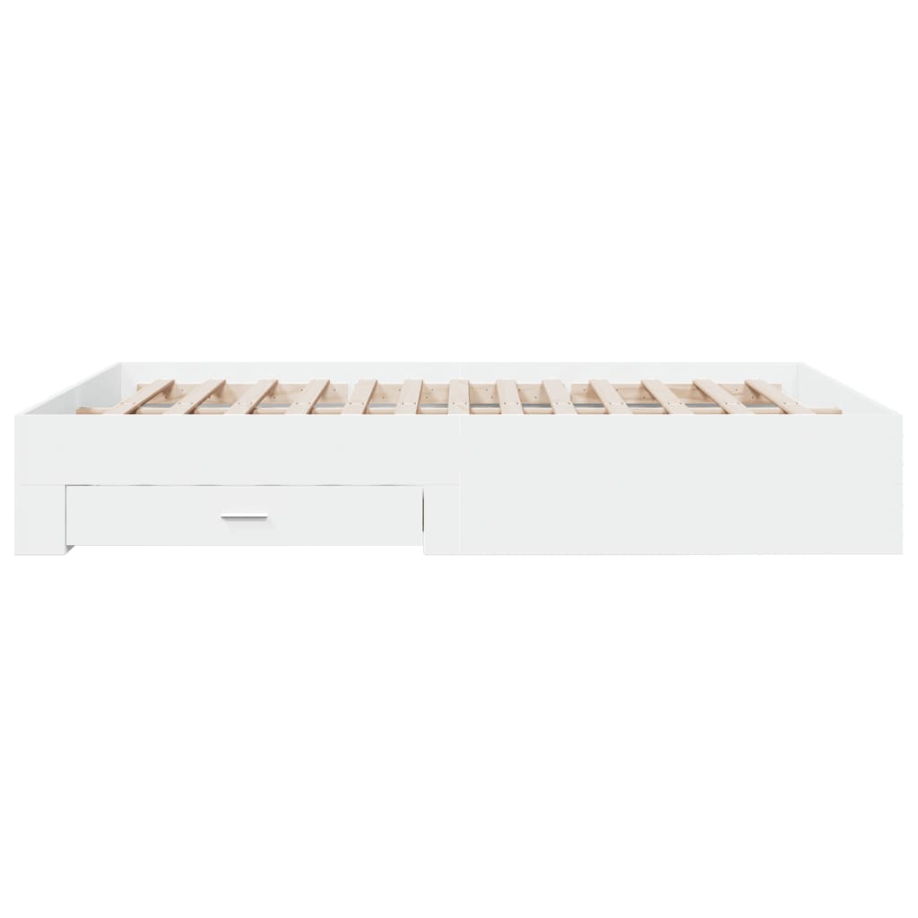 vidaXL Bed Frame | White | Engineered wood and plywood | King Size | Bed Frame