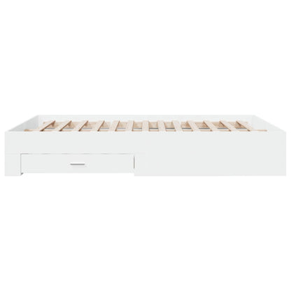 vidaXL Bed Frame | White | Engineered wood and plywood | King Size | Bed Frame
