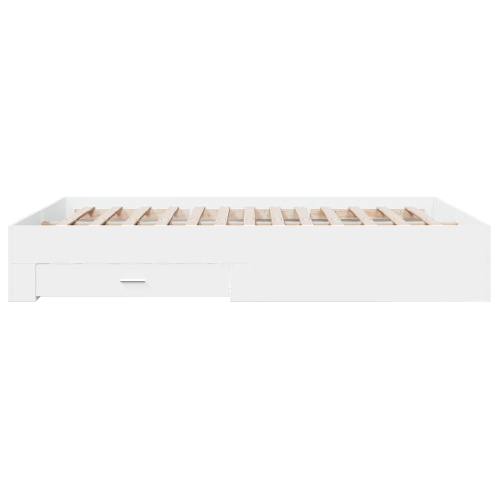 vidaXL Bed Frame | White | Engineered wood, Plywood | Double | Bed Frame