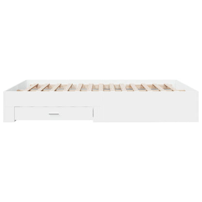 vidaXL Bed Frame | White | Engineered wood, Plywood | Double | Bed Frame