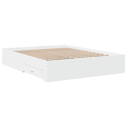 vidaXL Bed Frame | White | Engineered wood, Plywood | Double | Bed Frame