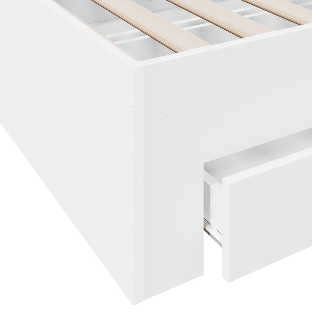 vidaXL Bed Frame | White | Engineered wood, Plywood | Double | Bed Frame
