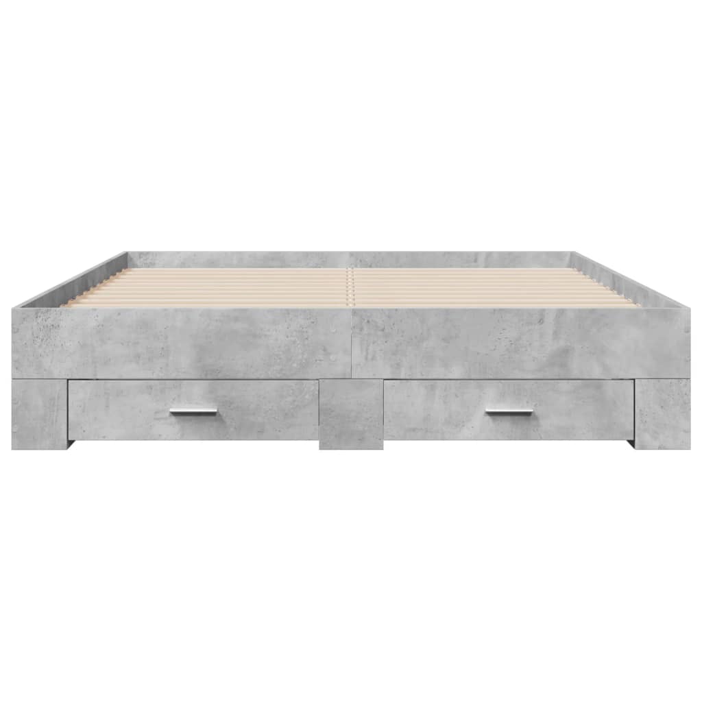 vidaXL Bed Frame | Concrete Grey | Engineered wood | Double | Bed Frame