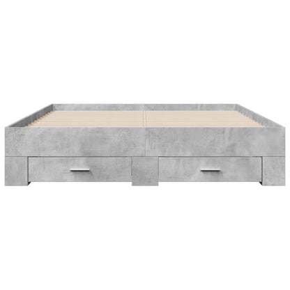vidaXL Bed Frame | Concrete Grey | Engineered wood | Double | Bed Frame