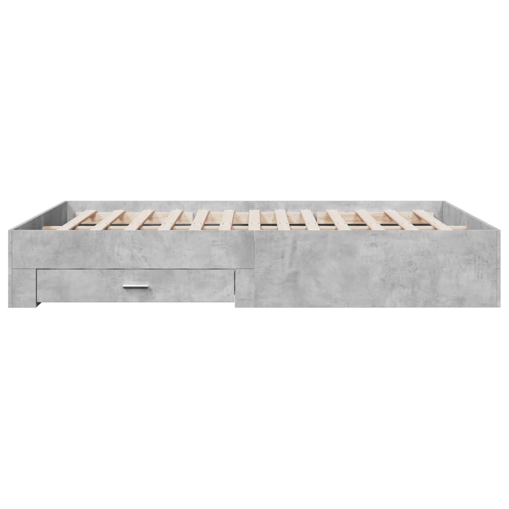 vidaXL Bed Frame | Concrete Grey | Engineered wood | Double | Bed Frame