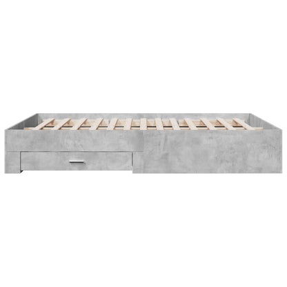 vidaXL Bed Frame | Concrete Grey | Engineered wood | Double | Bed Frame