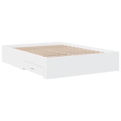 vidaXL Bed Frame | White | Engineered wood, Plywood | Double | Bed Frame