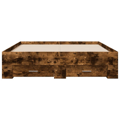 vidaXL Bed Frame | Smoked Oak | Engineered Wood | Double Bed | Bed Frame