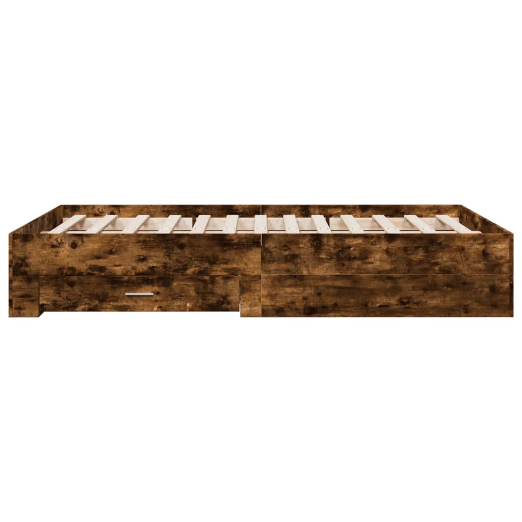 vidaXL Bed Frame | Smoked Oak | Engineered Wood | Double Bed | Bed Frame