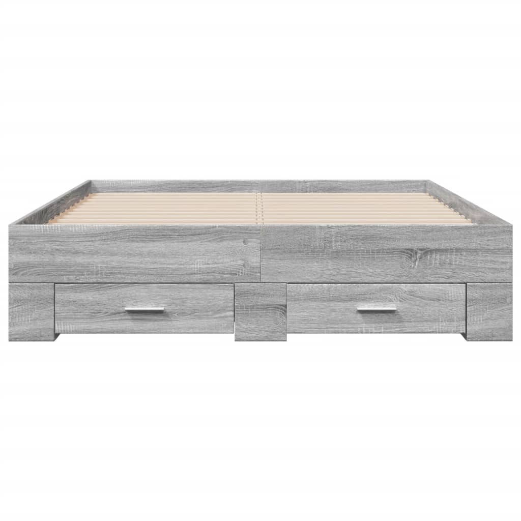 vidaXL Bed Frame | Grey Sonoma | Engineered wood, Plywood | Double | Bed Frame