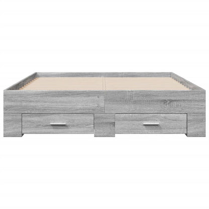 vidaXL Bed Frame | Grey Sonoma | Engineered wood, Plywood | Double | Bed Frame