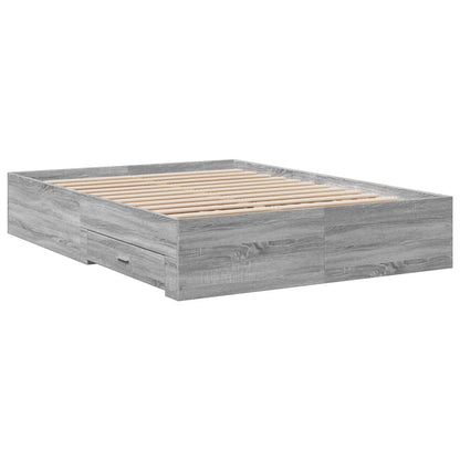 vidaXL Bed Frame | Grey Sonoma | Engineered wood, Plywood | Double | Bed Frame
