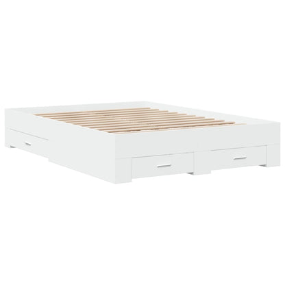 vidaXL Bed Frame | White | Engineered wood, Plywood | Double | Bed Frame