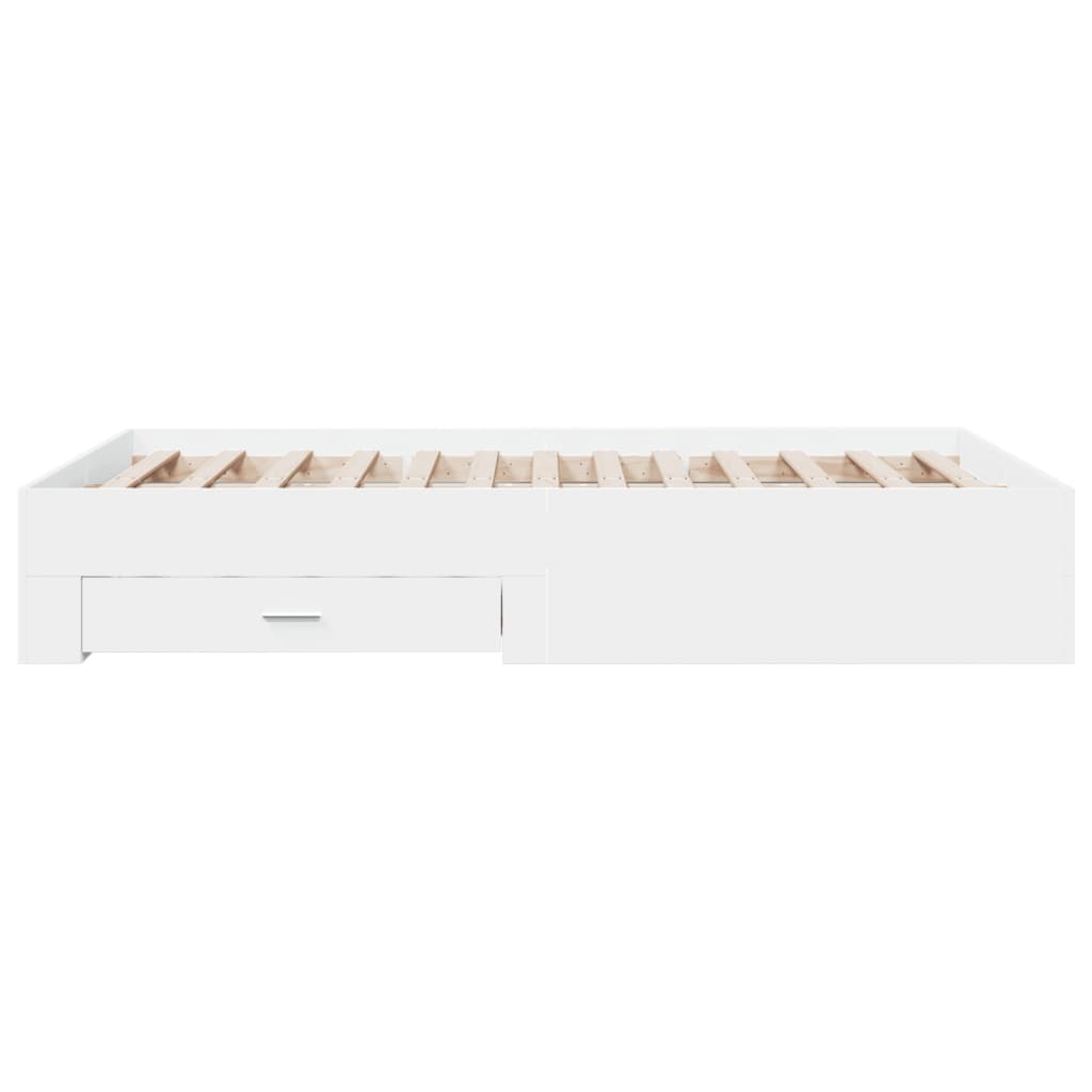 vidaXL Bed Frame | White | Engineered wood, Plywood | Double | Bed Frame