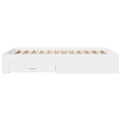 vidaXL Bed Frame | White | Engineered wood, Plywood | Double | Bed Frame