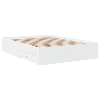vidaXL Bed Frame | White | Engineered wood, Plywood | Double | Bed Frame