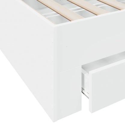 vidaXL Bed Frame | White | Engineered wood, Plywood | Double | Bed Frame