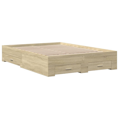 vidaXL Bed Frame | Sonoma oak | Engineered wood | Double | Bed Frame