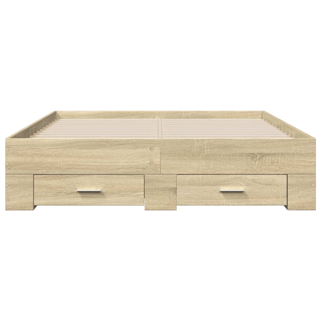 vidaXL Bed Frame | Sonoma oak | Engineered wood | Double | Bed Frame