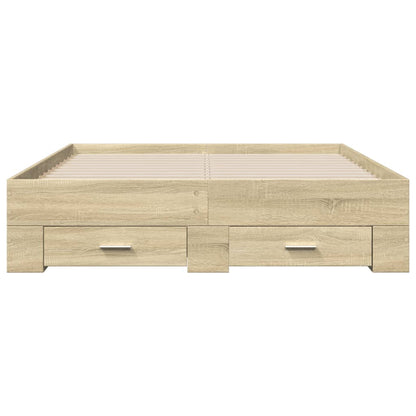 vidaXL Bed Frame | Sonoma oak | Engineered wood | Double | Bed Frame