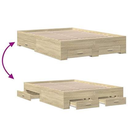 vidaXL Bed Frame | Sonoma oak | Engineered wood | Double | Bed Frame