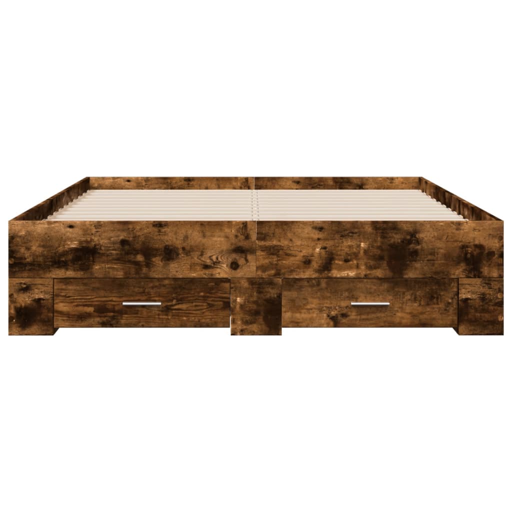 vidaXL Bed Frame | Smoked Oak | Engineered Wood | Double | Bed Frame