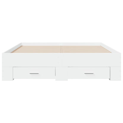 vidaXL Bed Frame | White | Engineered wood, Plywood | 135x190 cm | Bed Frame