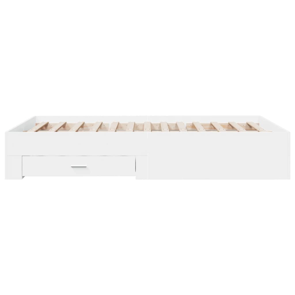 vidaXL Bed Frame | White | Engineered wood, Plywood | 135x190 cm | Bed Frame