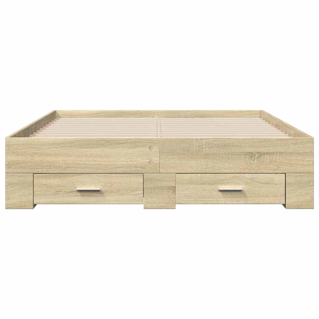 vidaXL Bed Frame | Sonoma Oak | Engineered Wood | Double | Bed Frame