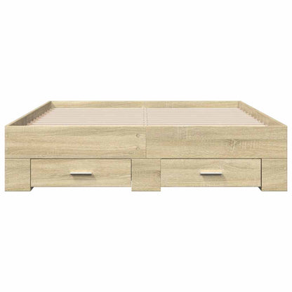 vidaXL Bed Frame | Sonoma Oak | Engineered Wood | Double | Bed Frame