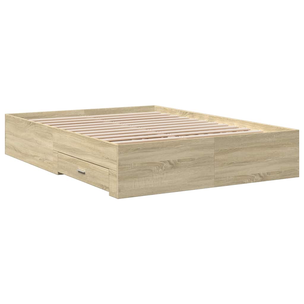 vidaXL Bed Frame | Sonoma Oak | Engineered Wood | Double | Bed Frame