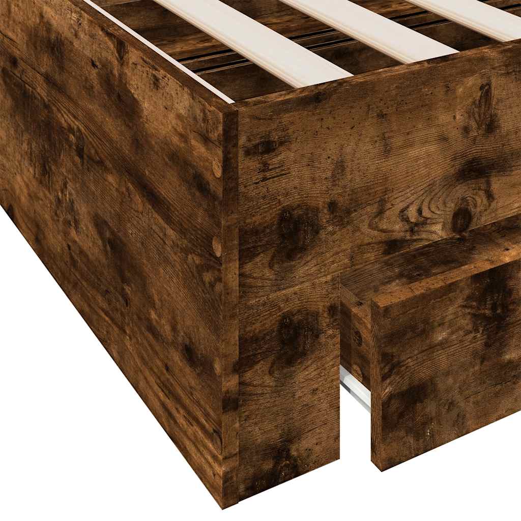 vidaXL Bed Frame | Smoked Oak | Engineered Wood, Plywood | Double | Bed Frame