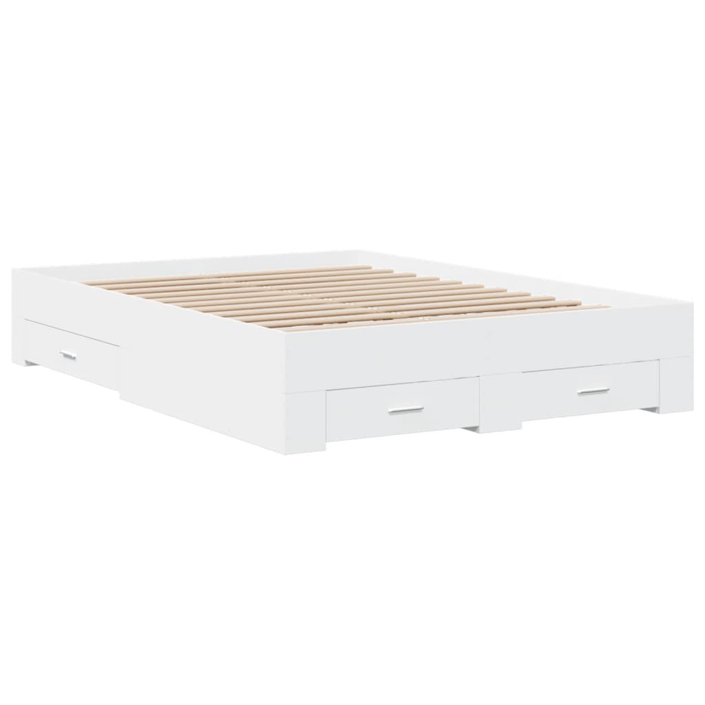 vidaXL Bed Frame | White | Engineered wood | Small Double | Bed Frame