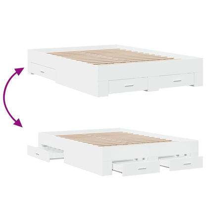 vidaXL Bed Frame | White | Engineered wood | Small Double | Bed Frame