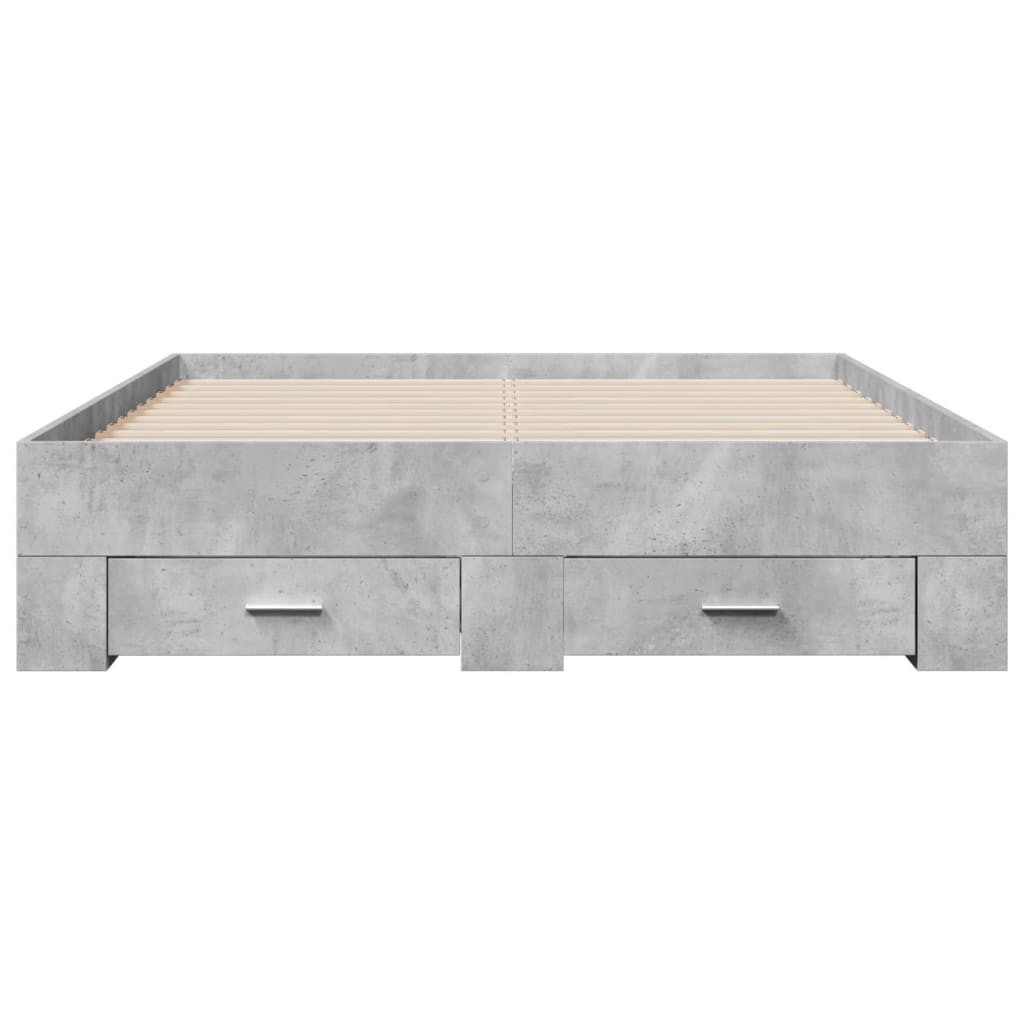 vidaXL Bed Frame | Concrete Grey | Engineered Wood | Small Double | Bed Frame