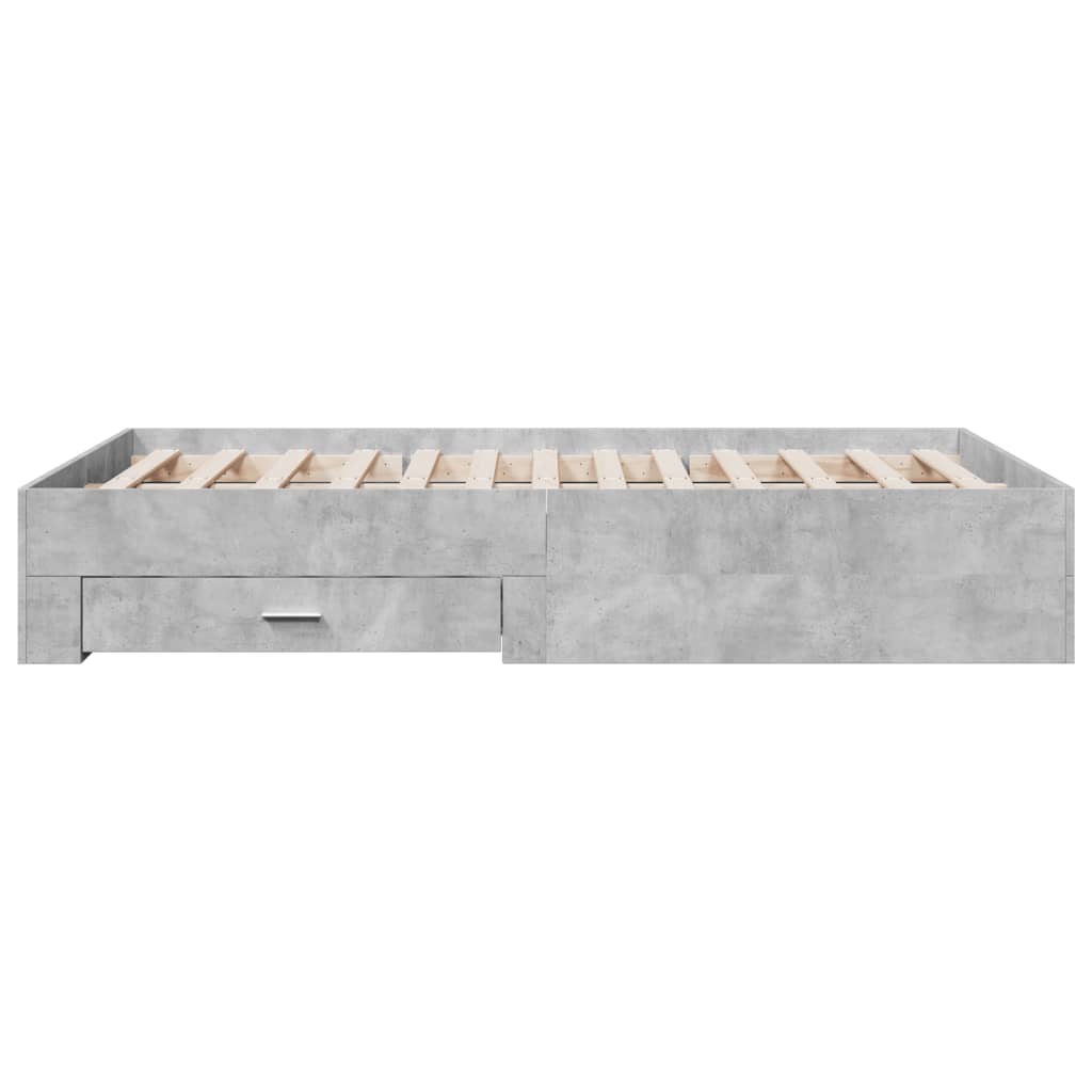 vidaXL Bed Frame | Concrete Grey | Engineered Wood | Small Double | Bed Frame