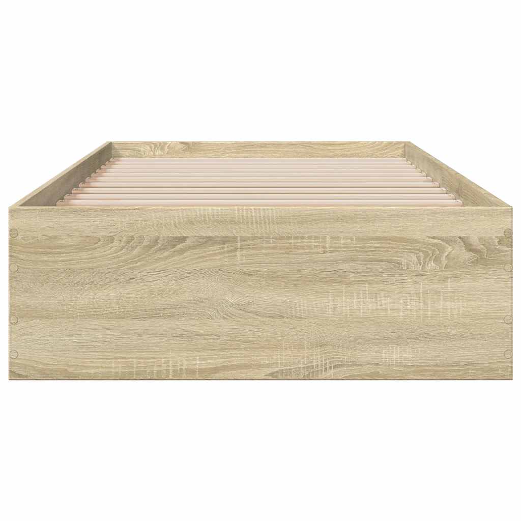 vidaXL Bed Frame | Sonoma oak | Engineered wood | 100x200 cm | Bed Frame