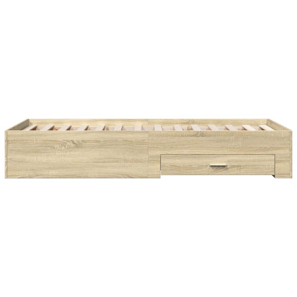 vidaXL Bed Frame | Sonoma oak | Engineered wood | 100x200 cm | Bed Frame