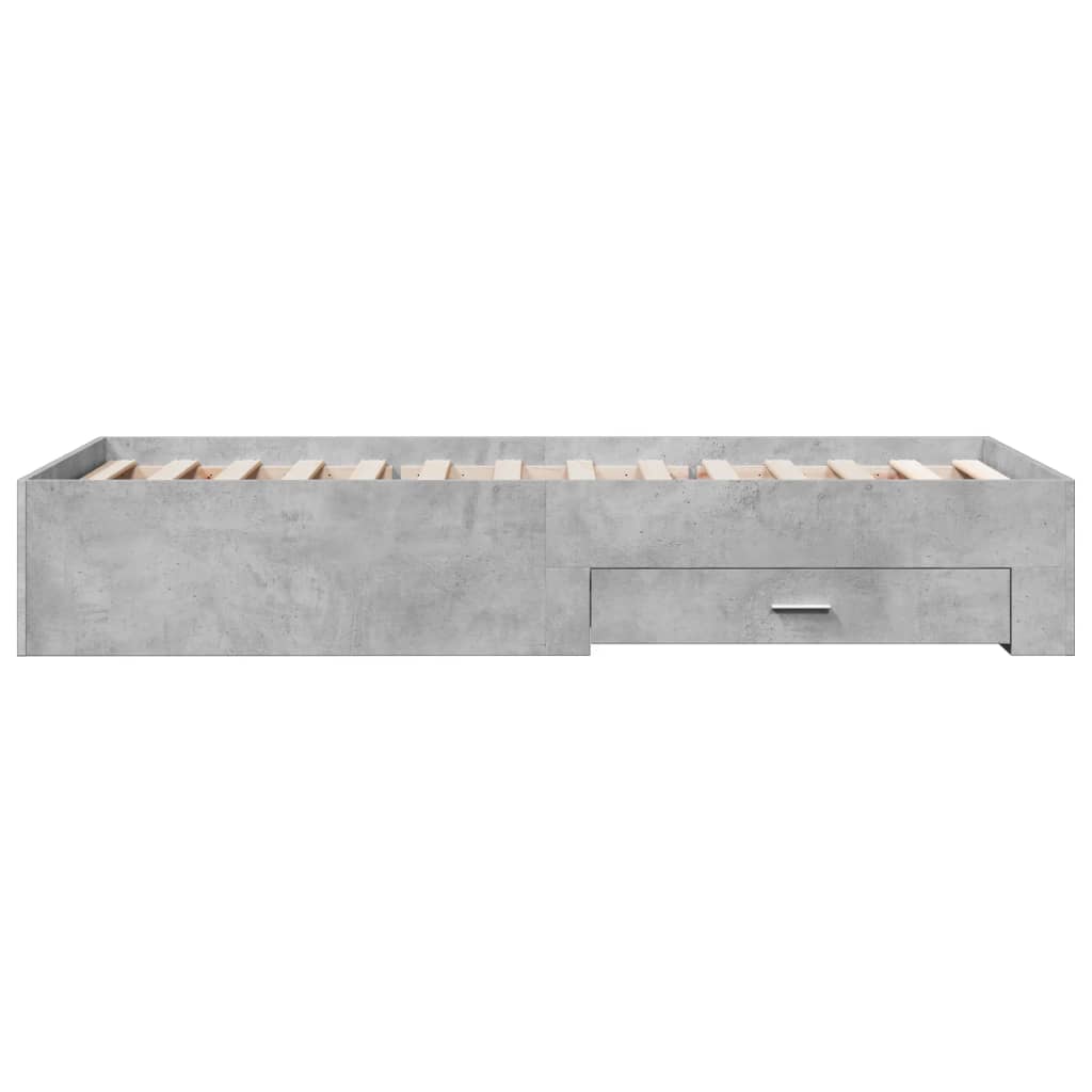 vidaXL Bed Frame | Concrete grey | Engineered wood, plywood | Single | Bed Frame
